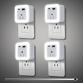 Night Lights Plug Into Wall 2 Pack Rechargeable Battery Backup Light Dusk to Dawn Sensor Night Light with Outlet Expander for Adults Kids…