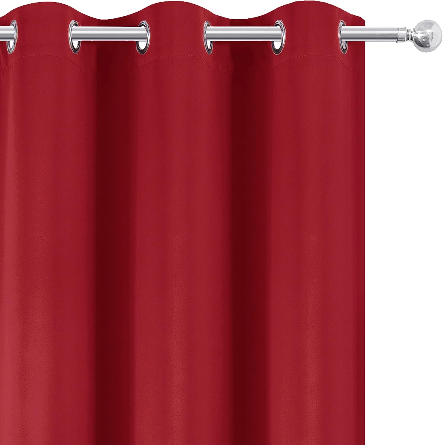 Lemomo Bright Red Blackout Curtains 52 x 63 Inch Length/Set of 2 Curtain Panels/Thermal Insulated Room Darkening Blackout Curtains for Bedr…