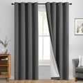 Yakamok 100% Blackout Curtain Panels 84 inches Cold and Light Blocking Drapes for Nursery, 2 Thick Layers Thermal Insulated Draperies (2 Pi…
