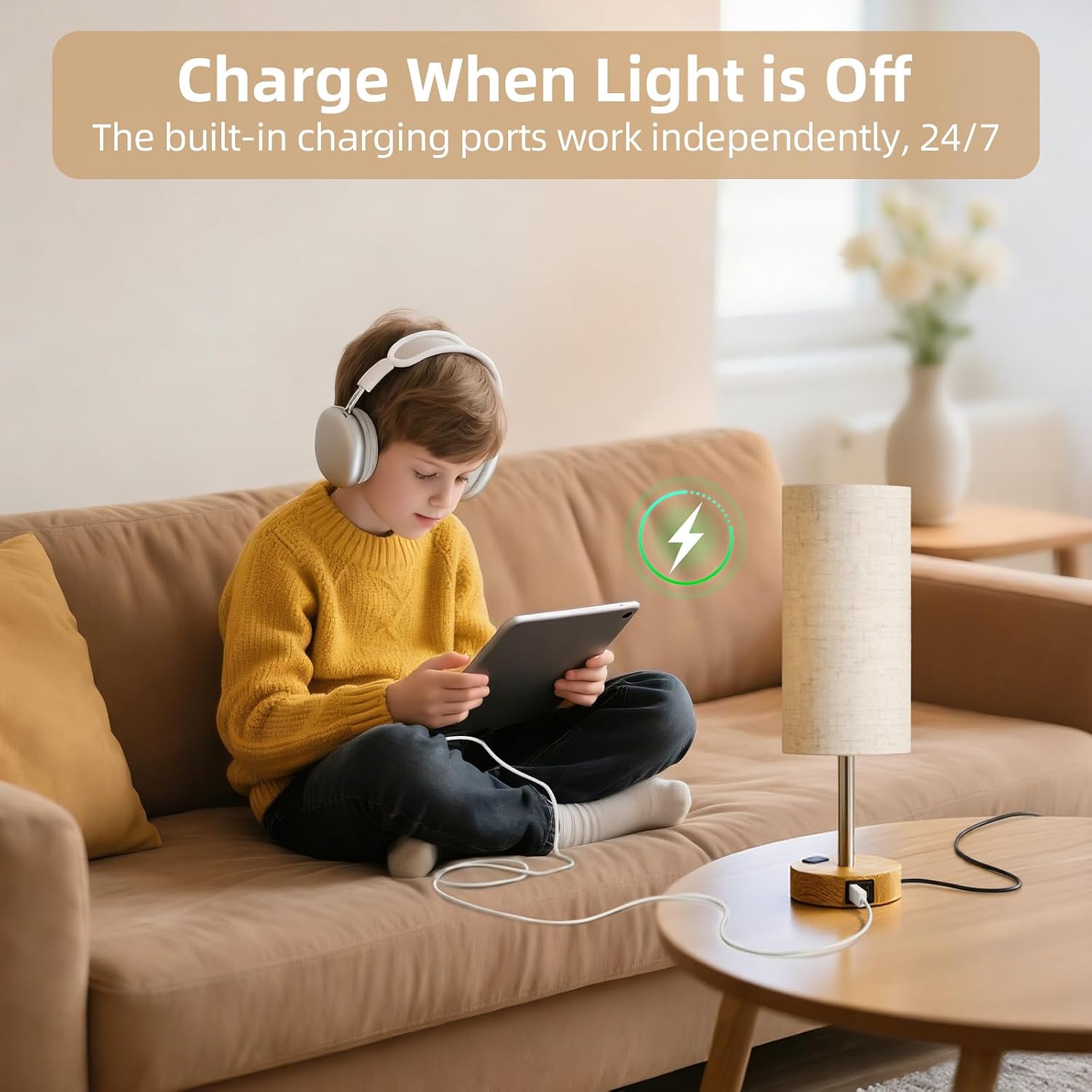 Fitfull 2-Pack Table Lamps, High-Sensitivity Touch, 3-Level Dimmable Bedside Lamp with AC Outlet | USB | and USB-C, Ideal Nightstand…
