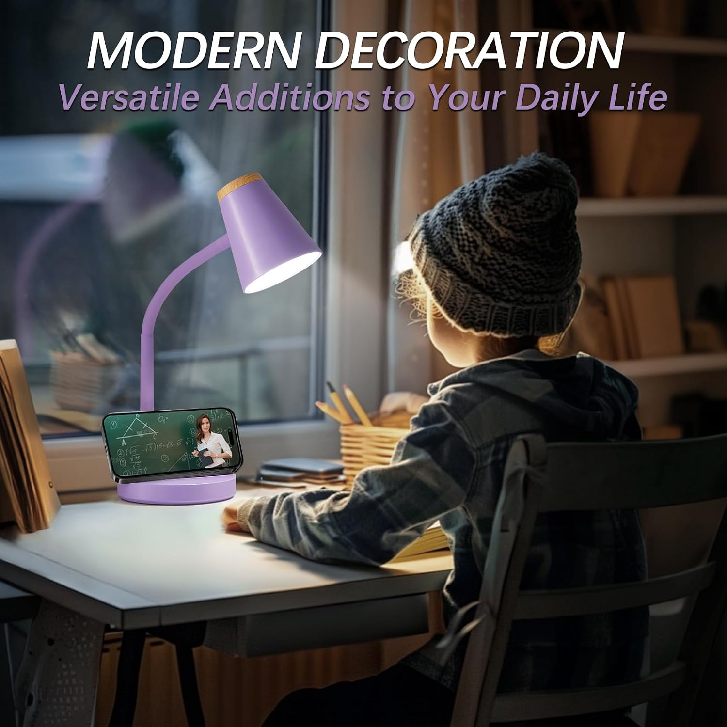 WelcometoEJIAXIN EJIAXIN Desk Lamps for Home Office - Small LED Desk Lamp Touch Dimmable Reading Light for College Dorm Room - Adjustable F…