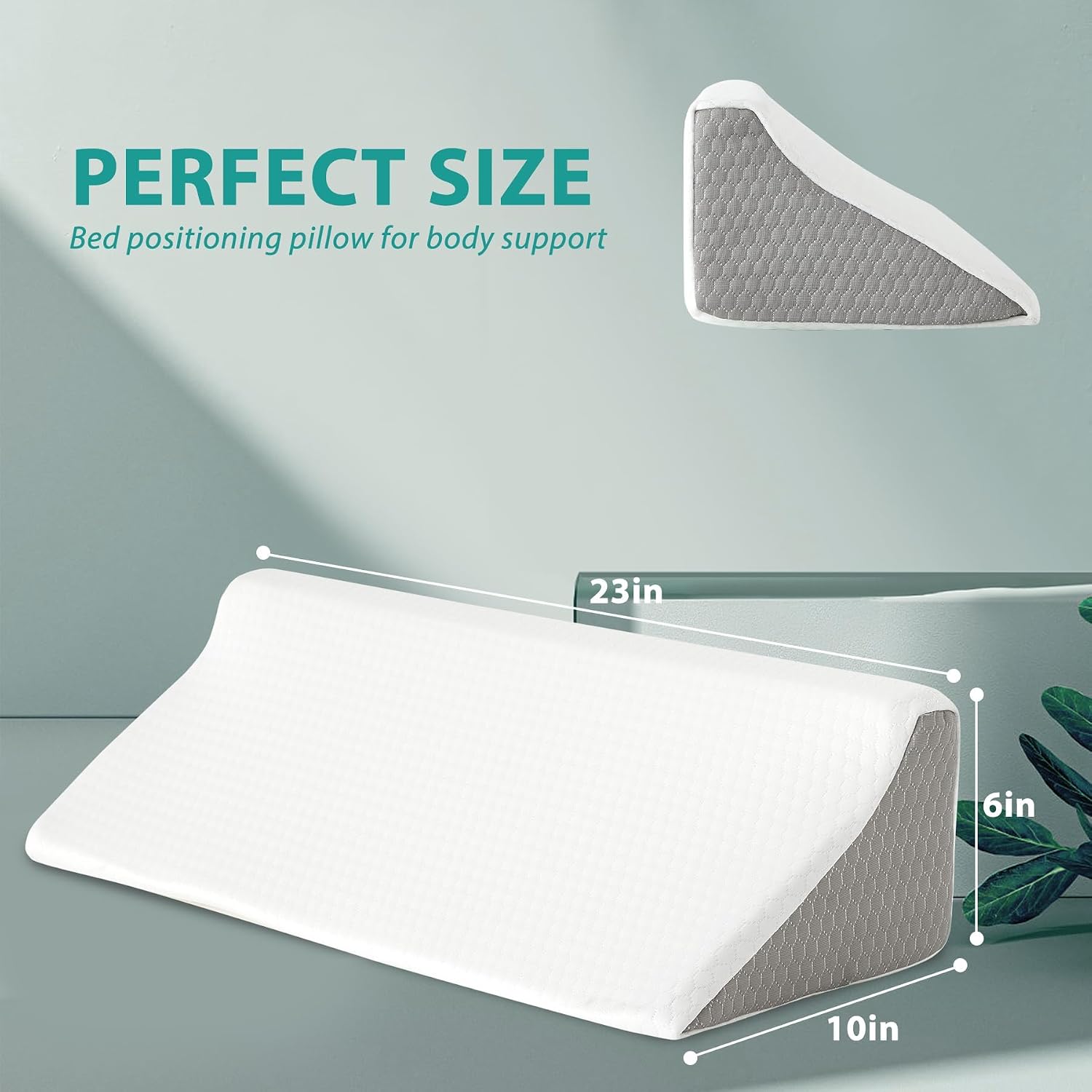Bedluxe Wedge Pillow for Side Sleeping, Comfort Foam Back Pillow for Side Sleeper, Bed Wedges & Body Positioners for After Surgery, Pregnan…