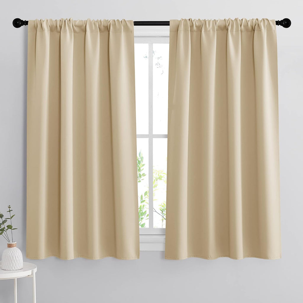 Rybhome RYB HOME 54 inch Curtains for Living Room, Rod Pocket Thermal Insulated Small Window Drapes Room Darkening Shades for Bedroom Studi…