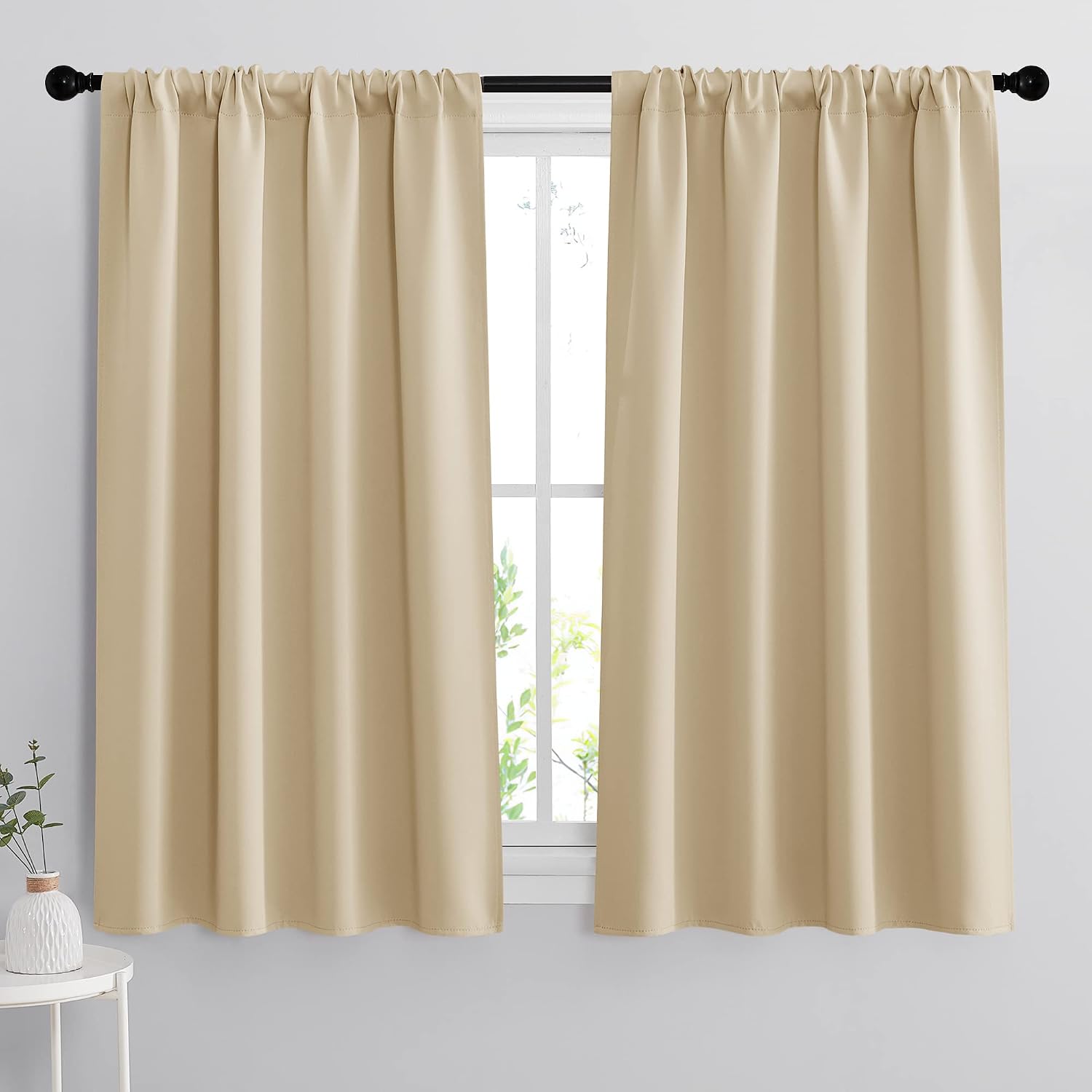 Rybhome RYB HOME 54 inch Curtains for Living Room, Rod Pocket Thermal Insulated Small Window Drapes Room Darkening Shades for Bedroom Studi…