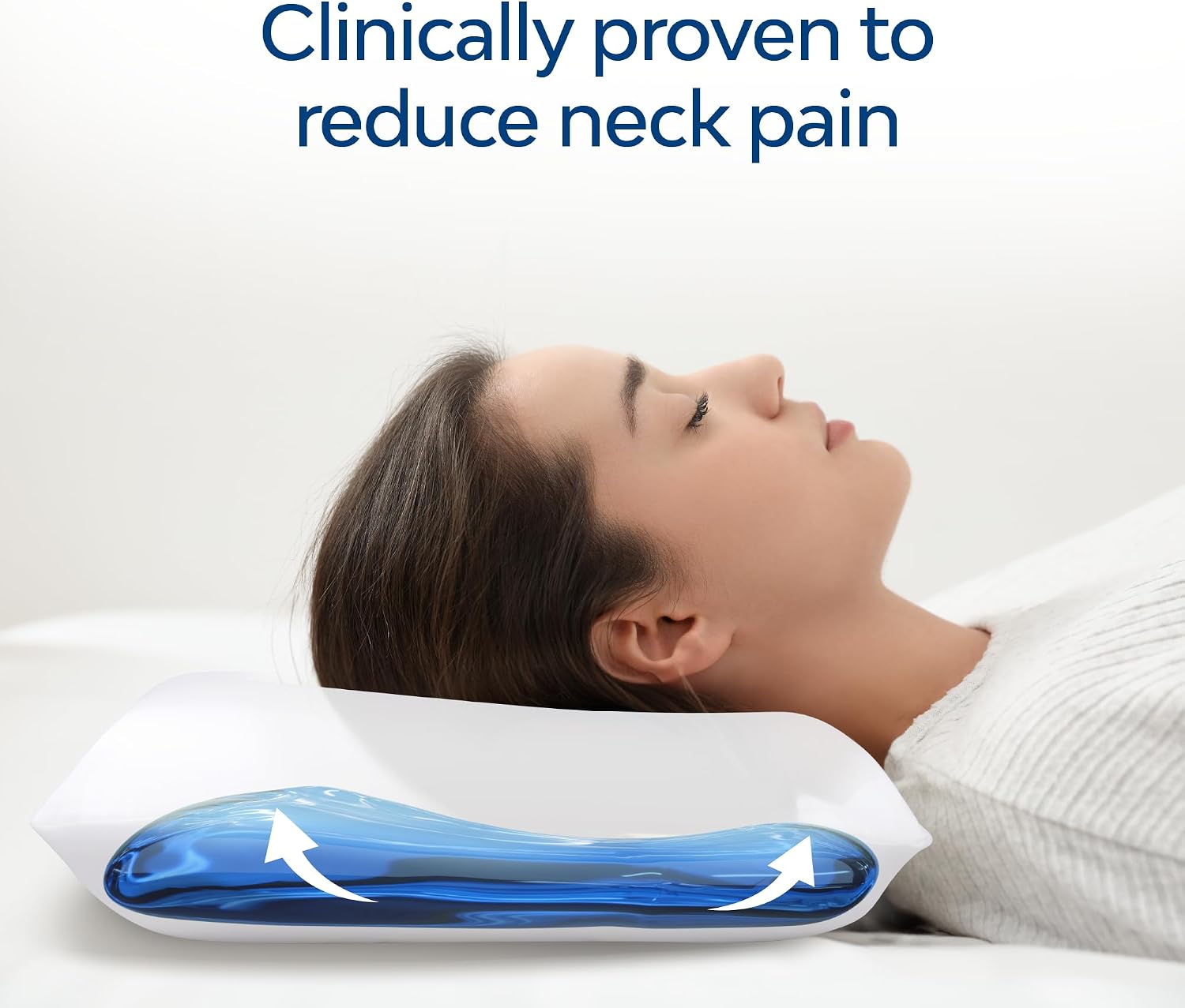 TheWaterPillowbyMediflow Mediflow Cooling Gel Memory Foam Water Pillow - Adjustable Pillow for Neck, Pillow for Side, Back, and Stomach Sl…