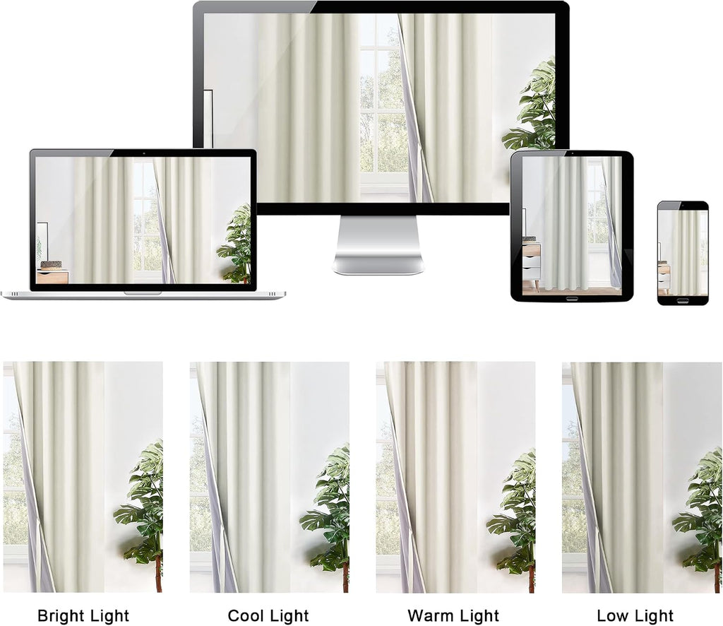 Xwzo 100% Blackout Window Curtains - Thermal Insulated & Completely Room Darkening Black Liner Window Treatment with Tiebacks for Bedroom/L…