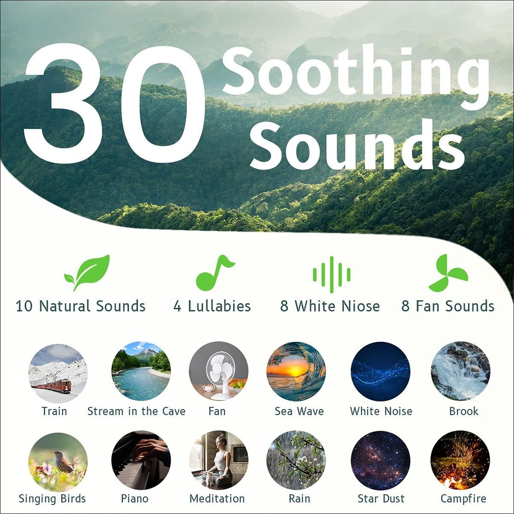 Easysleep Sound White Noise Machine with 25 Soothing Sounds and Night Lights with Memory Function 32 Levels of Volume and 5 Sleep Timer Pow…