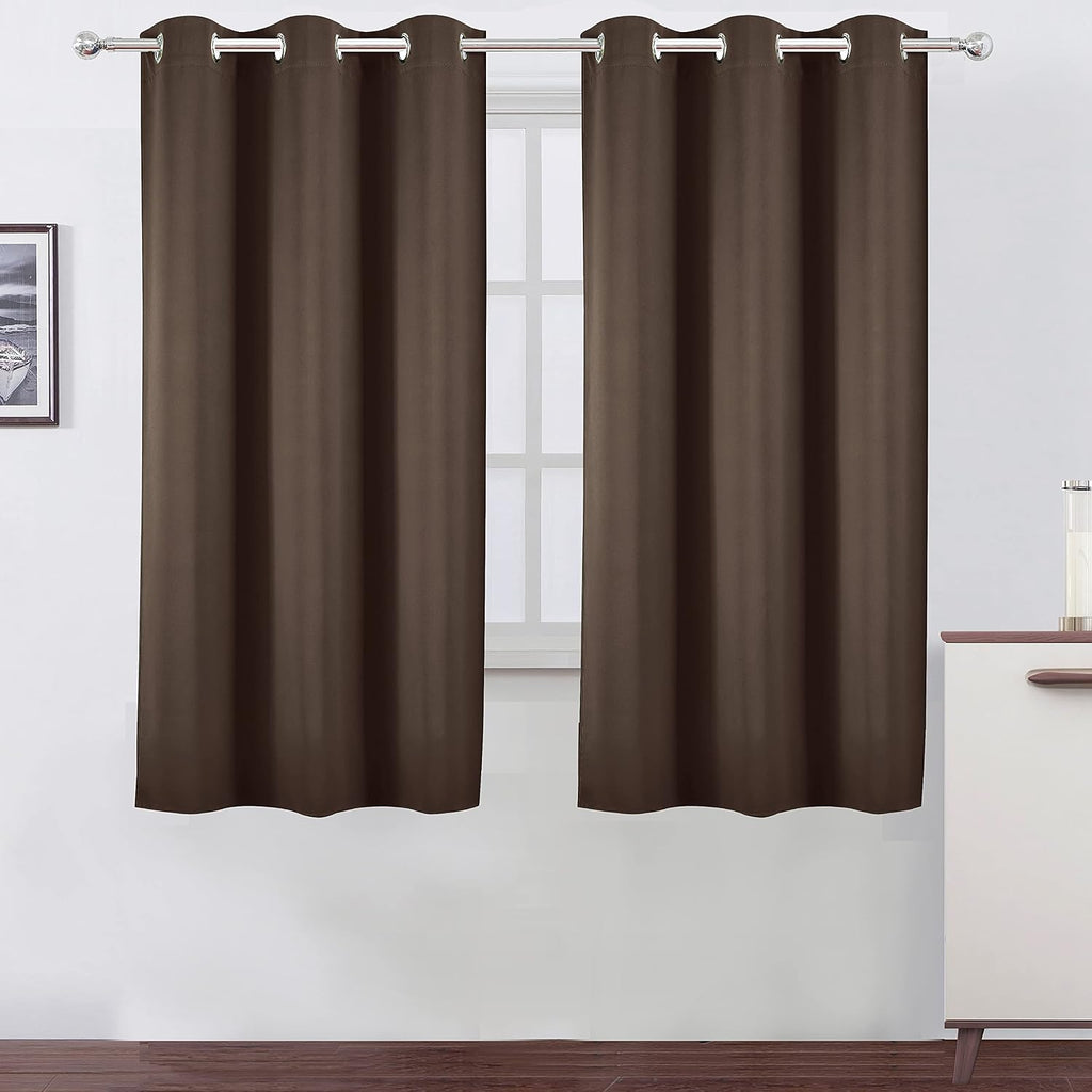 Lemomo Chocolate Brown Blackout Curtains 40 x 63 Inch Length/Set of 2 Curtain Panels/Thermal Insulated Room Darkening Blackout Curtains for…