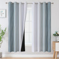Estelartextiler Estelar Textiler Stone Blue and Greyish White Blackout Curtains 72 Inch Length 2 Panels Set, Room Darkening Grommet Ombre C…