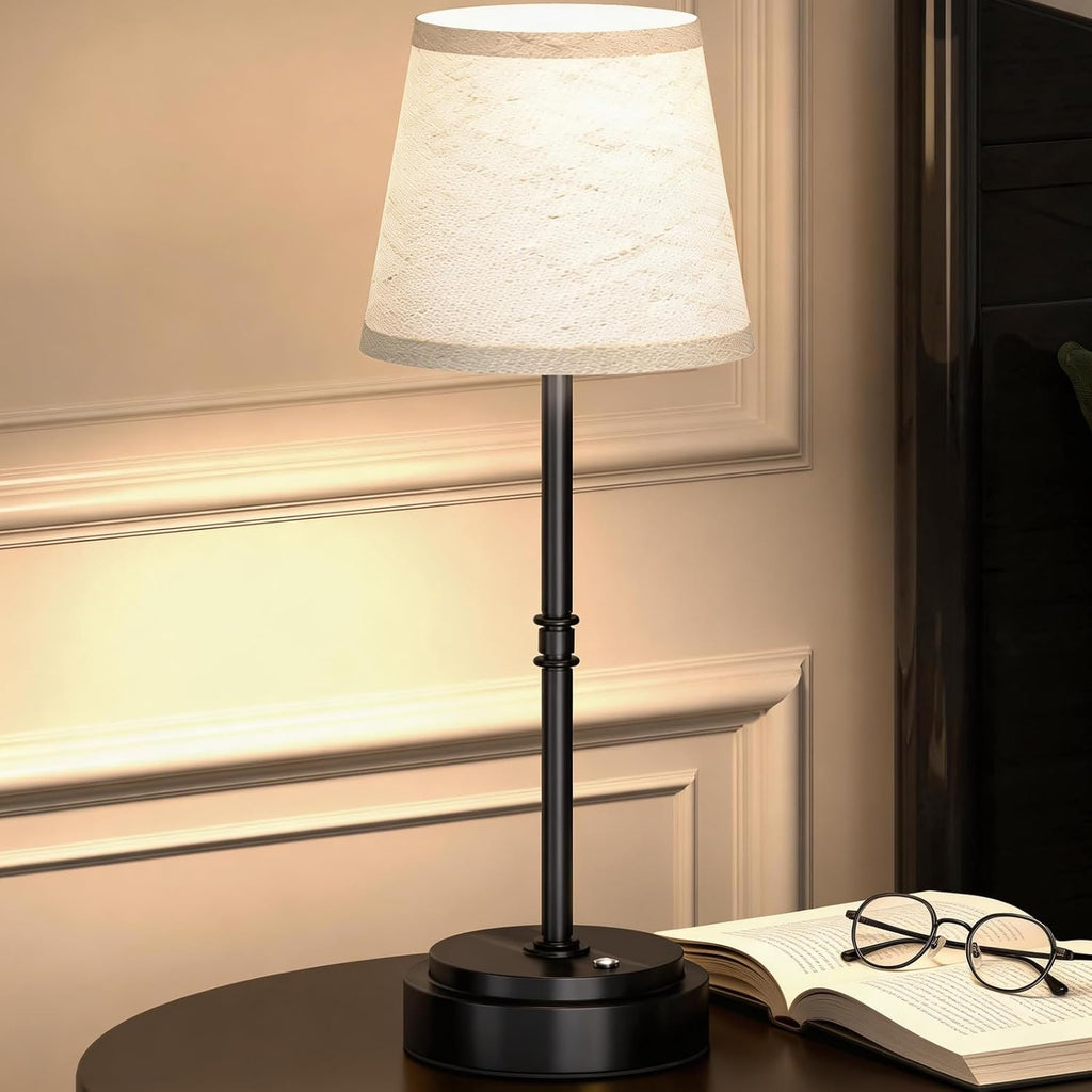 Cordless Table Lamp Rechargeable Black - 1 Pack 7500mAH Battery Operated Lamp for Decor, 3000K Stepless Dimming Touch Control Wireless…