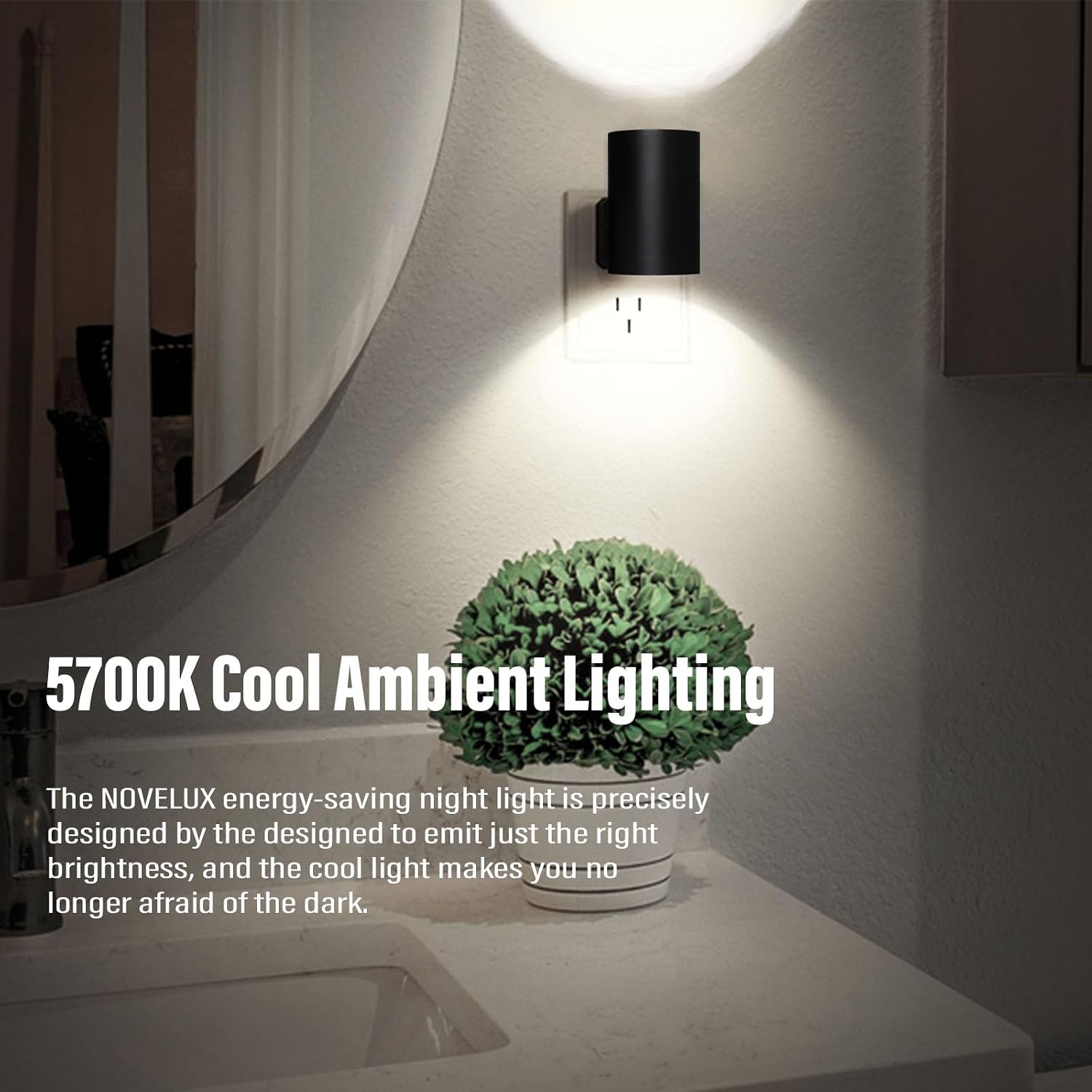 ETL Certified 5700K Night Light Plug in, Modern Night Lights Plug into Wall, Dusk to Dawn Sensor LED Nightlight, Cool White, Adjusted…