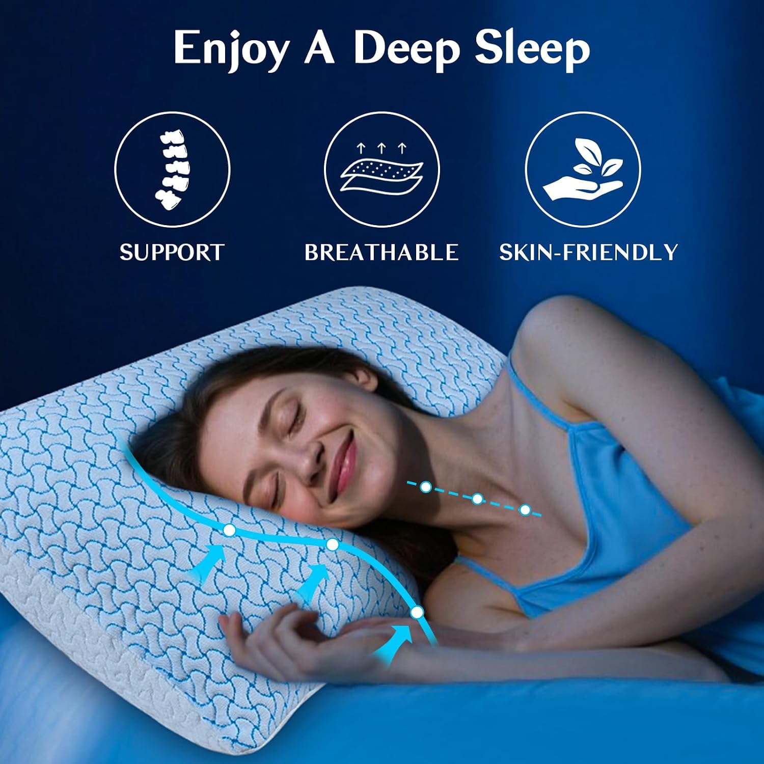 Supamodern SUPA MODERN Shredded Memory Foam Pillows Queen Size Set of 1, Cooling Bed Pillow for Sleeping for Hot Sleepers, Adjustable Pilll…