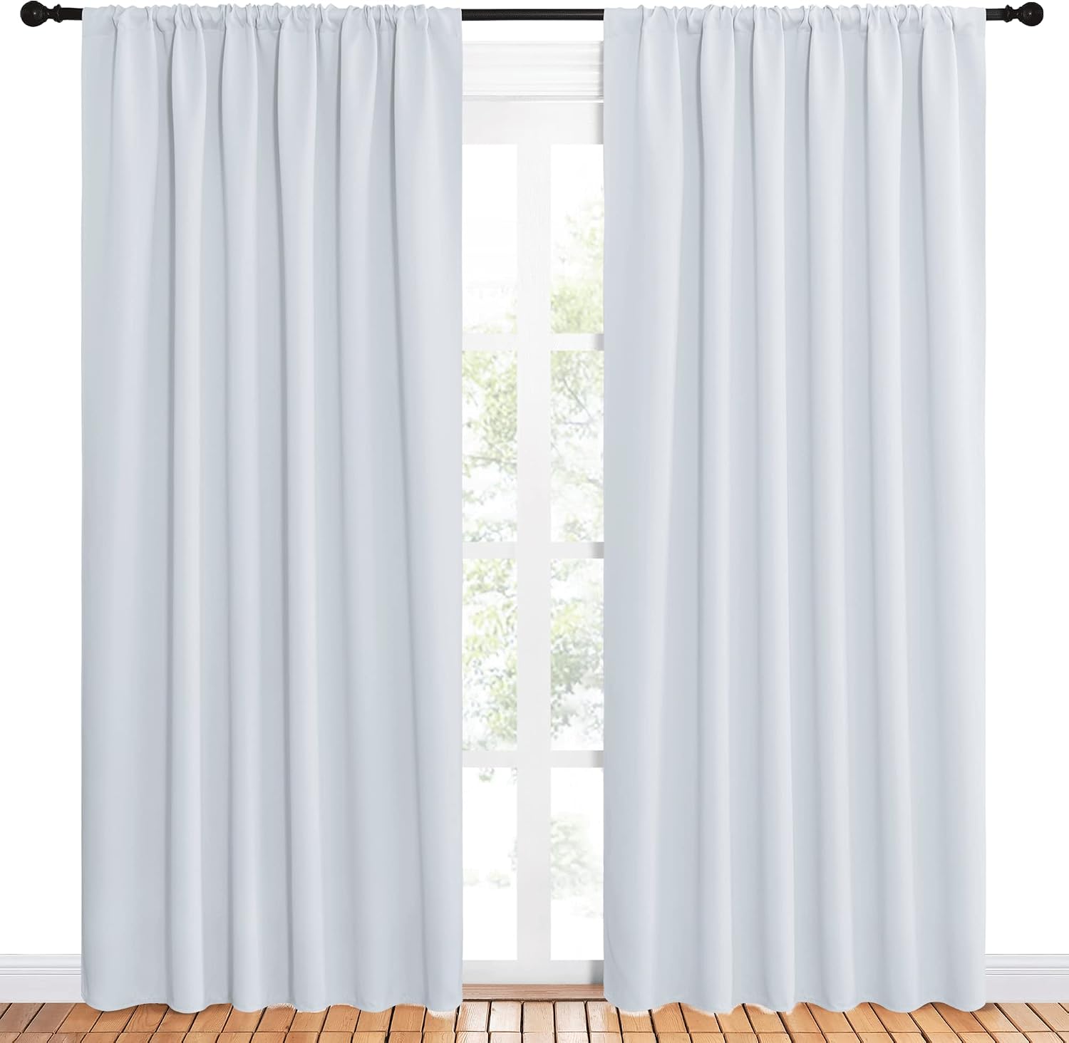 NICETOWN Bedroom Window Curtain Panels - Window Treatment Thermal Insulated Rod Pocket Room Darkening Curtains/Drapes for Patio Door…