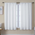 Simplebrand Ava Pure White Light Filtering Curtains for Bedroom 63 Inch Length 2 Panels Set, Solid Thermal Insulated Privacy Living Room Wi…
