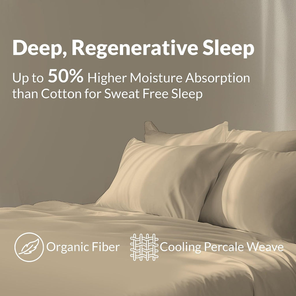 SweaveBedding 100% Egyptian Cotton Percale Pillow Cases Set - Luxurious 400 Thread Count, Breathable & Skin-Friendly Percale Pillow Cases -…