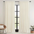 Rybhome RYB HOME Ivory Velvet Curtains for Bedroom Living Room, Thermal Insulated Privacy UV Heat Blocking Luxurious Drapes for Nursery Din…