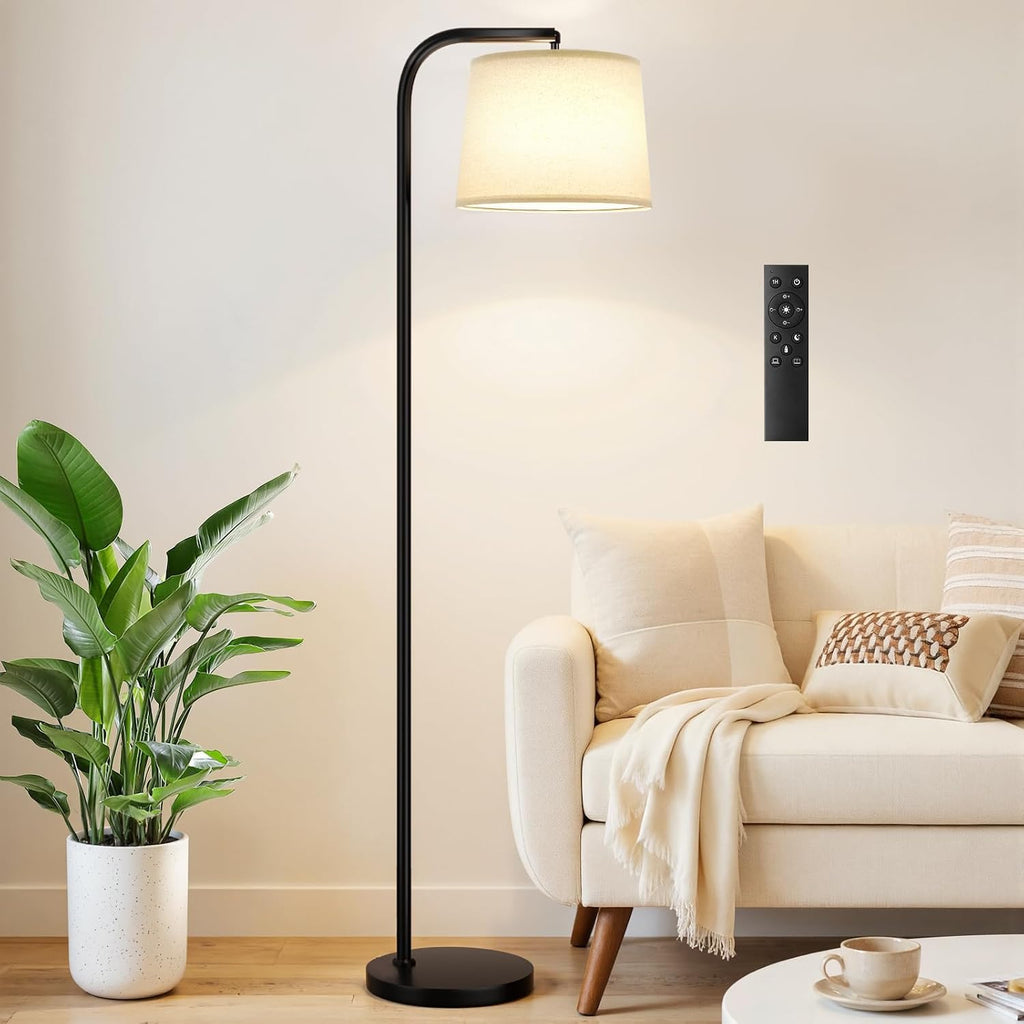 Ambimall Remote-Controlled Floor Lamp - Color Temperature Adjustable and Fully Dimmable, Standing Lamp for Living Room with Rotating…