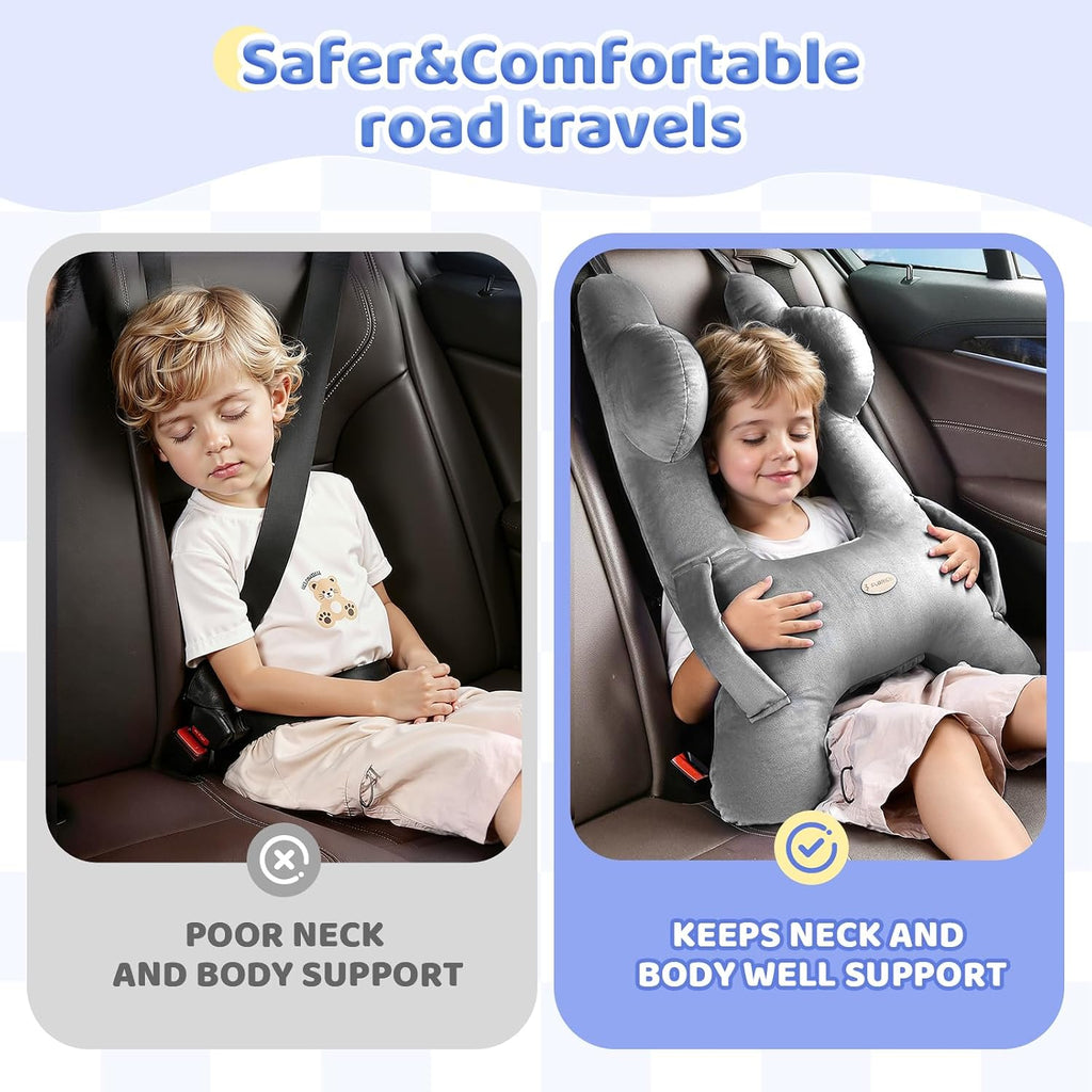 FLORICH Kids Travel Pillow, Car Sleeping Travel Pillow for Kids, Washable H-Shaped Pillow for Adults and Children to Support Head and…