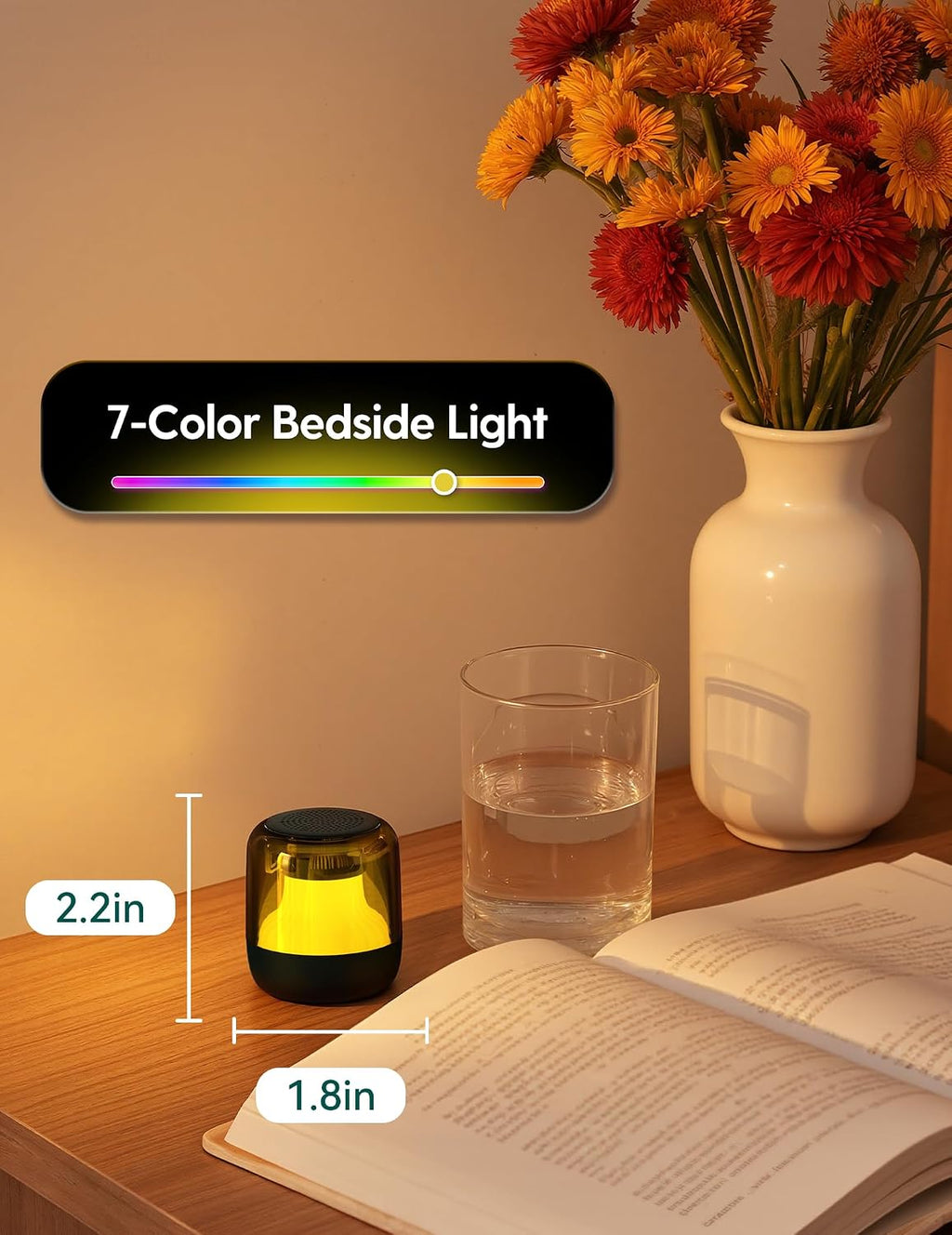 Babelio Pocket Glow White Noise Sound Machine - Upgraded 7 Color Night Lights, 20 Non-Looping Sounds, Timer & Memory Function, Portable for…