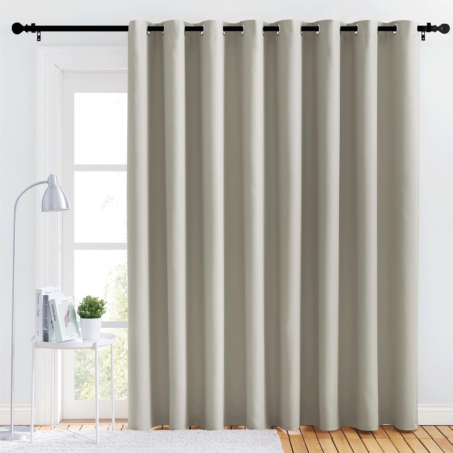 NICETOWN Lower Noise Room Divider Curtain Screen Partitions, Natural, 1 Panel, 84" Tall x 120" Wide, Blackout Sound Reducing Divider Room…