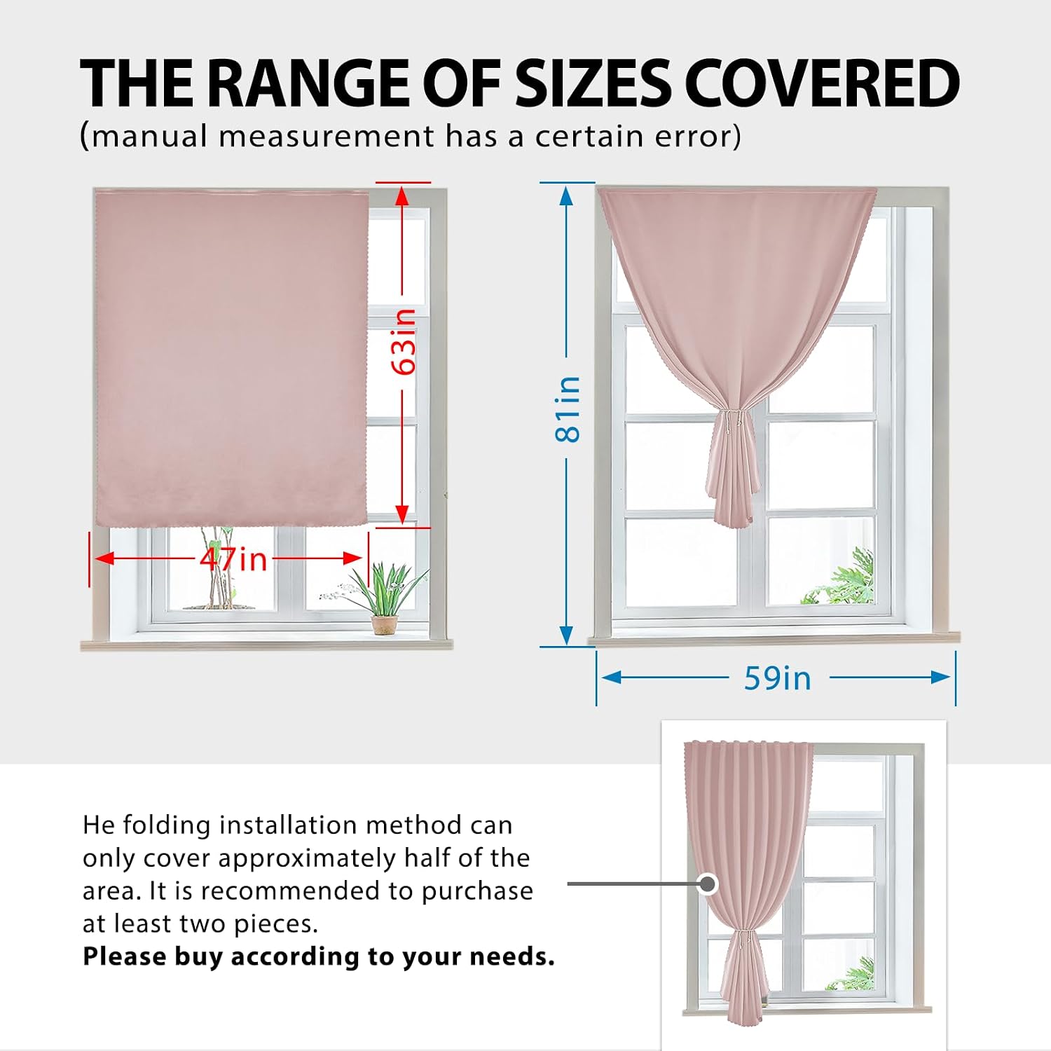 Jilron Autohesion Curtains for Windows, Bedroom Blackout Curtains for - Thermal Lnsulated No Drill Curtains Room Darkening Black Small Drape…