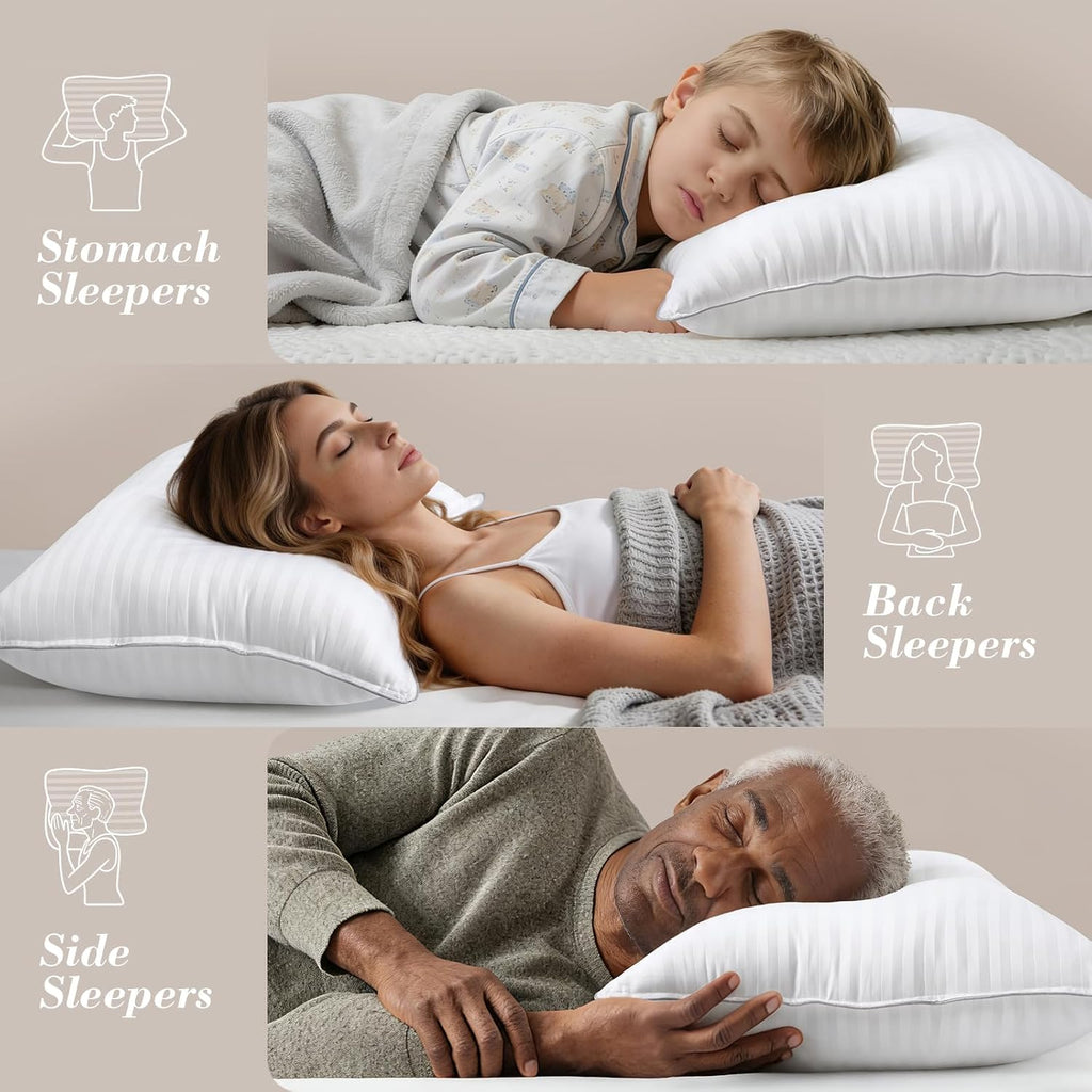 Viewstar Bed Pillows King Size Set of 2, Hotel Collection Down Alternative Pillows for Side, Back or Stomach Sleepers, Stable Neck Support,…