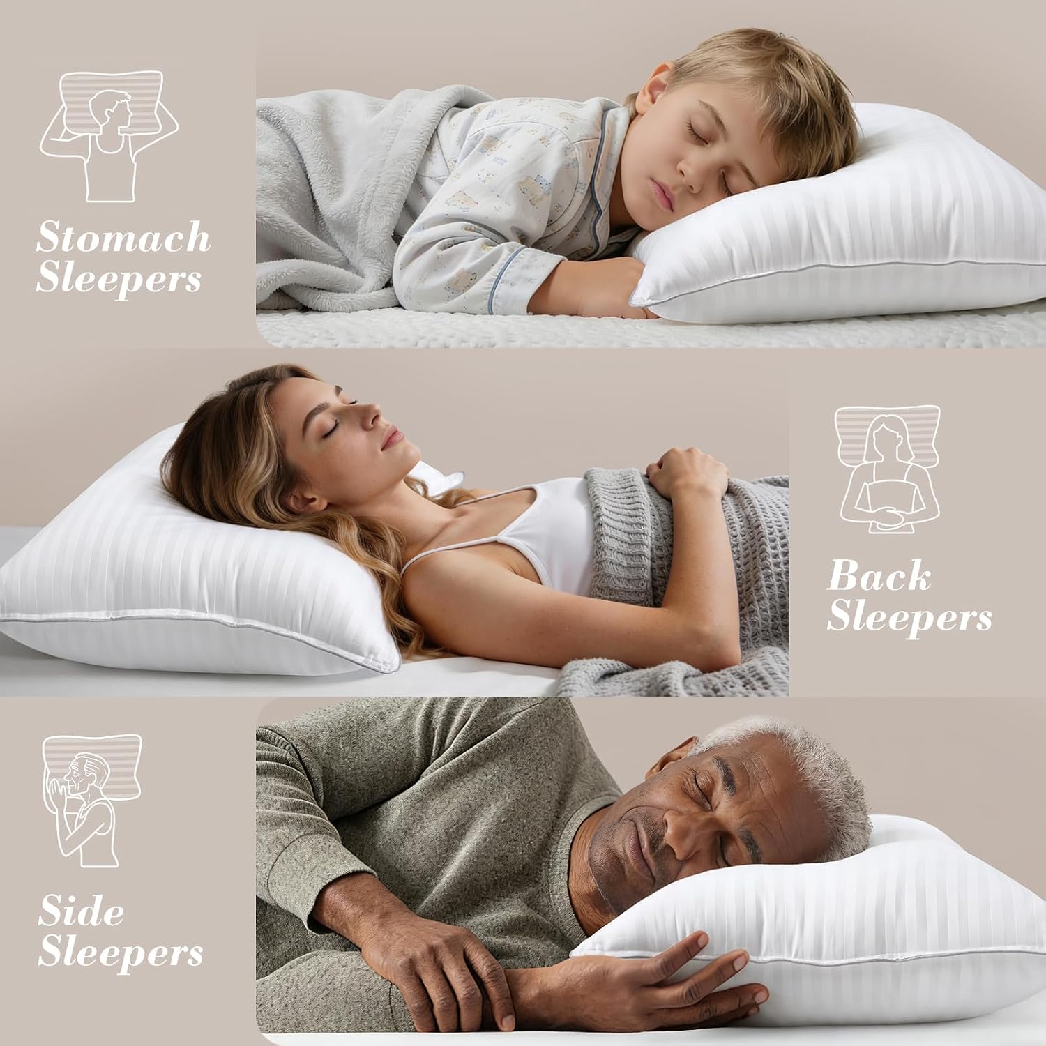 Viewstar Bed Pillows King Size Set of 2, Hotel Collection Down Alternative Pillows for Side, Back or Stomach Sleepers, Stable Neck Support,…