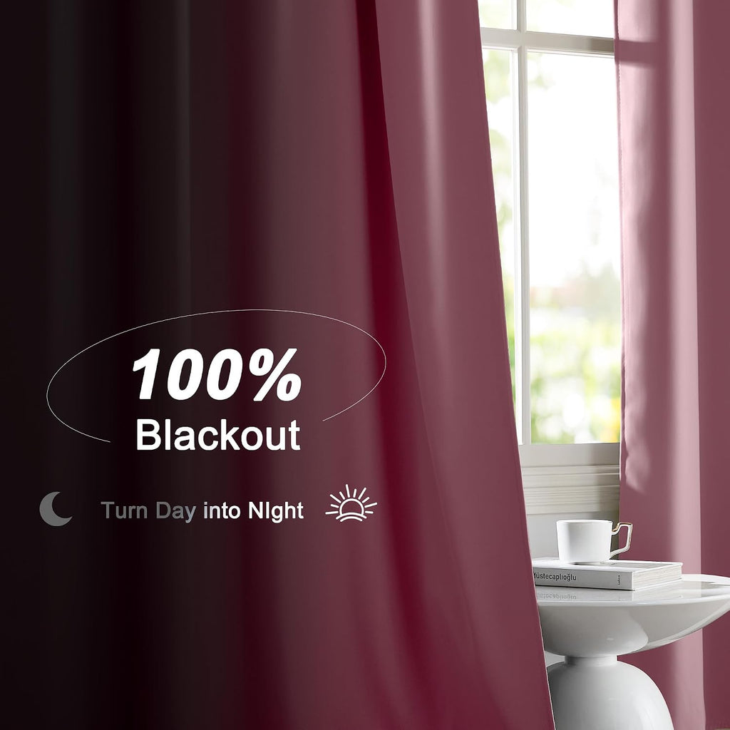 Nicetown Crystal Pink Blackout Curtains for Girls Bedroom, 52x84 Inches 2 Panels Energy Efficient Thermal Insulated Drapes, Rod Pocket Blac…