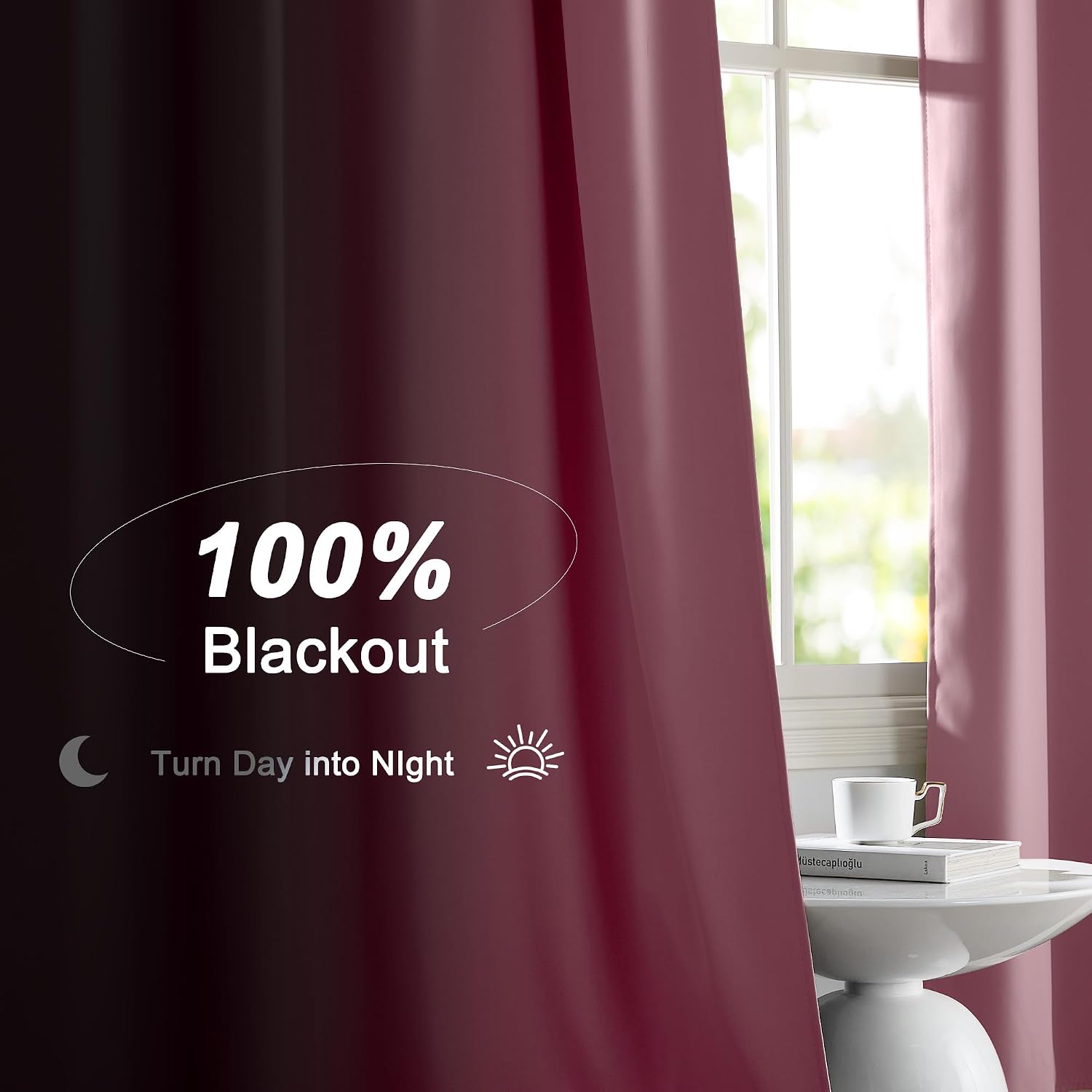 Nicetown Crystal Pink Blackout Curtains for Girls Bedroom, 52x84 Inches 2 Panels Energy Efficient Thermal Insulated Drapes, Rod Pocket Blac…