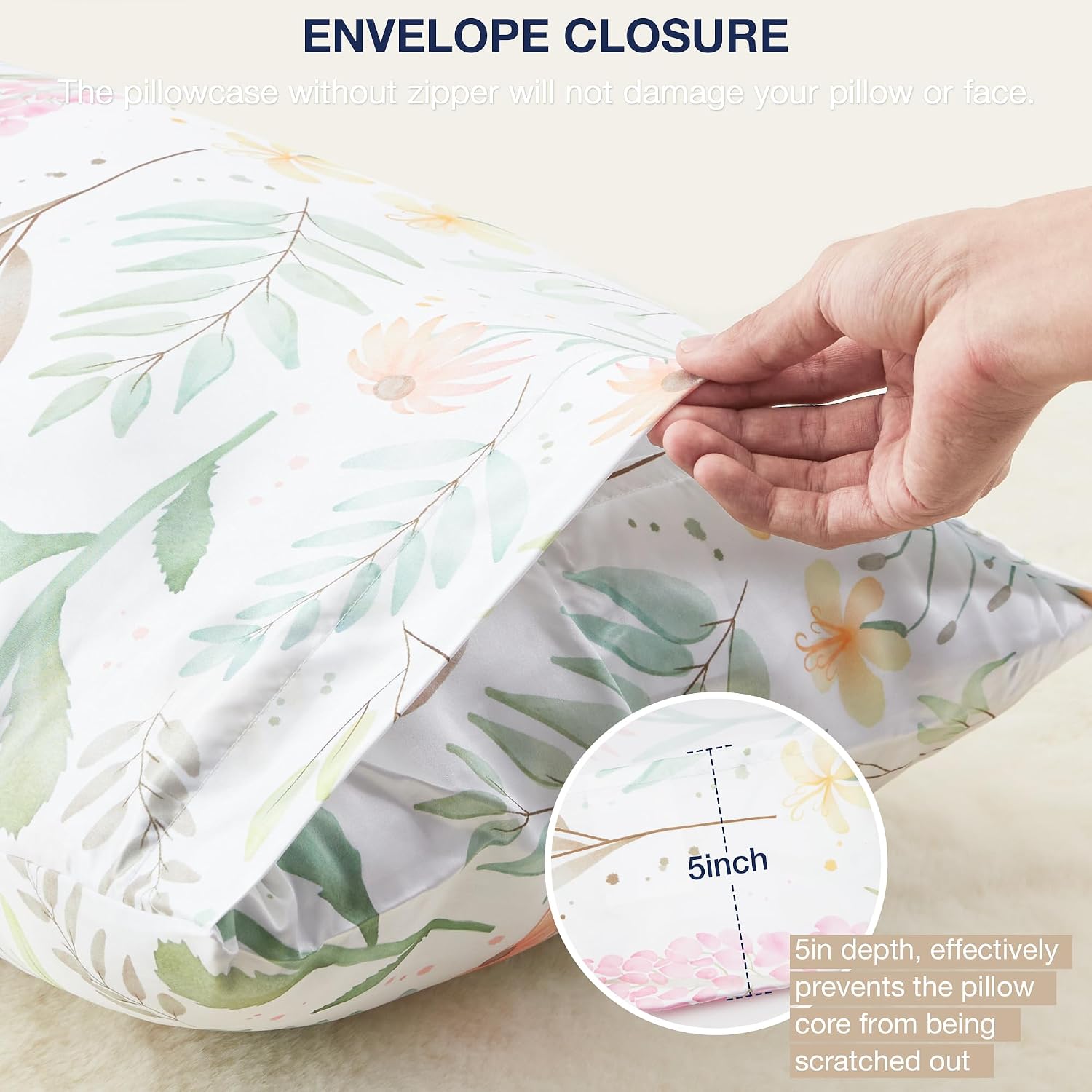Satin Pillowcase 2 Pack - Multicolor Printed Silk Pillowcase for Hair and Skin 20x30 inches - Satin Pillow Cases Set of 2 with Envelope…