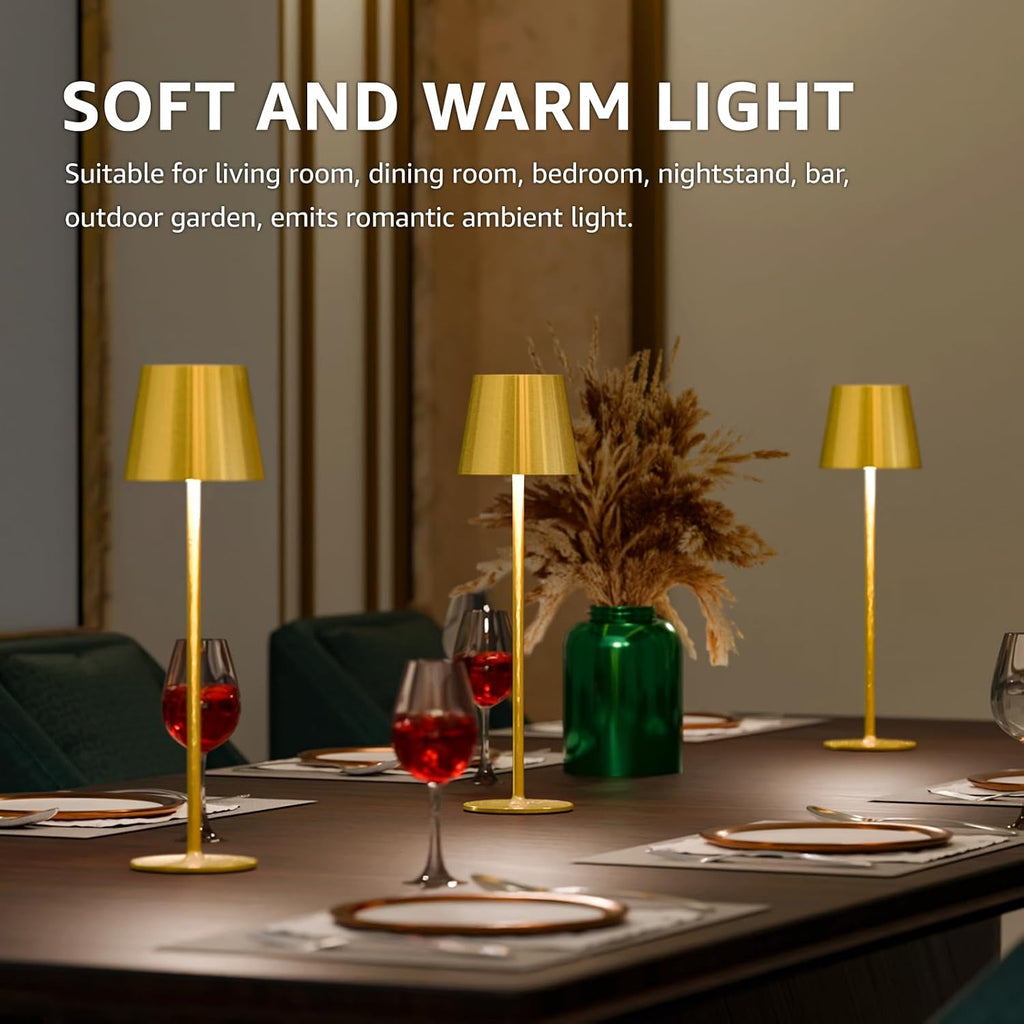 uuffoo 2 Pack Cordless Table Lamp Rechargeable 5000mAH Battery Operated Lights Touch Control LED Portable Desk Lamps 3 Color Dimming for…
