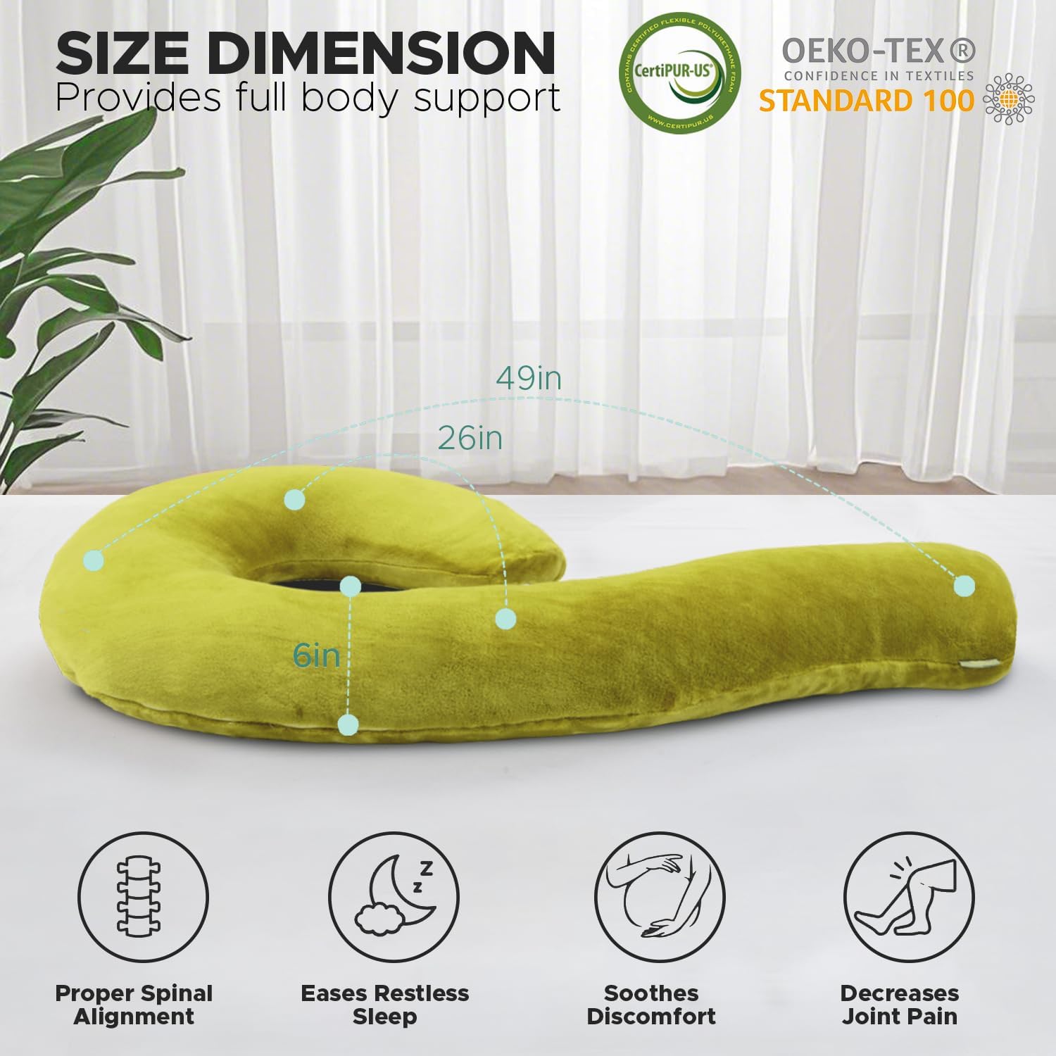 SchnauzerHome SCHNAUZER HOME Body Pillow for Adults - Soft Long Bed Pillows Insert for Sleeping - Shredded Memory Foam and Removable Washab…
