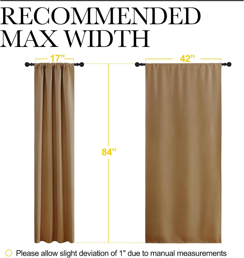 Nicetown Blackout Curtains for Living Curtains, Gold Brown, 2 Panels, 42 by 84, Room Darkening Window Curtain Panels, easy maintenance…
