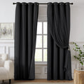 Swandream Blackout Curtains for Bedroom, Double Layer Black Curtains, Black Out Curtain 72 inch Long with Sheer Overlay for Living Room, Ro…