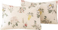 ECOCOTT Floral Pillowcases Queen Size Set of 2, 100% Washed Cotton Pillow Cases with Envelope Closure, Vintage Botanical Flower Printed…