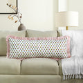Cottonprintclub CPC Hand Block Print Rosette Bloom Ruffle Sham Pillow Cover 36" x 14" inch Hidden Zipper Decorative Pillowcase for Couch, B…