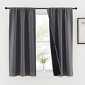 Nicetown Grey Kitchen 100% Blackout Curtains 48 inches Long, Rod Pocket Basement Completely Blackout Window Treatment Thermal Insulated Lin…