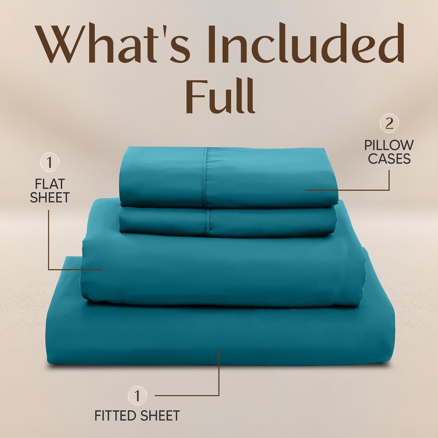 Utopiabedding Utopia Bedding Full Size Sheet Set – 4 Piece Bed Sheets, Soft and Breathable Microfiber, Includes 1 Fitted Sheet, 1 Flat Shee…