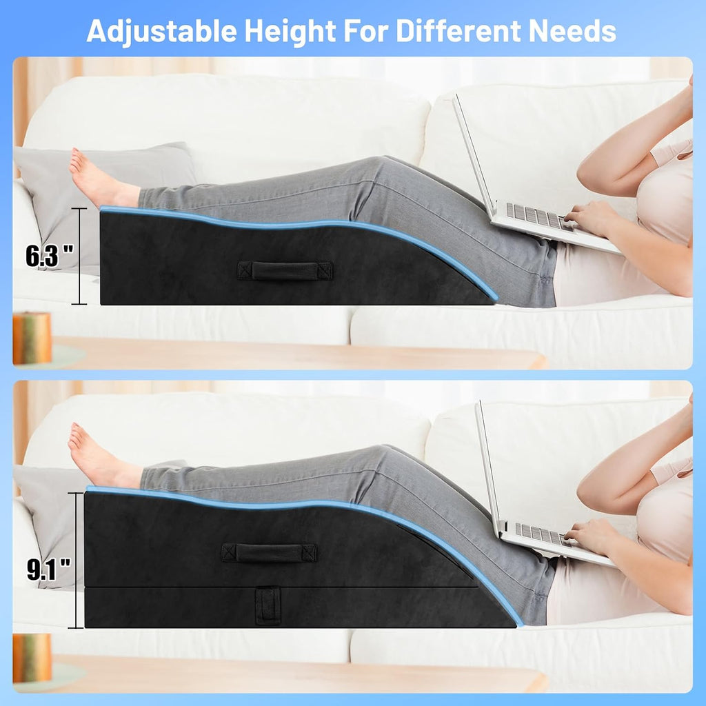 TranquilRelax Tranquilrelax Double Leg Elevation Pillows, Wedge Pillow for After Surgery, Memory Foam Support Adjustable, Comfort Ca…