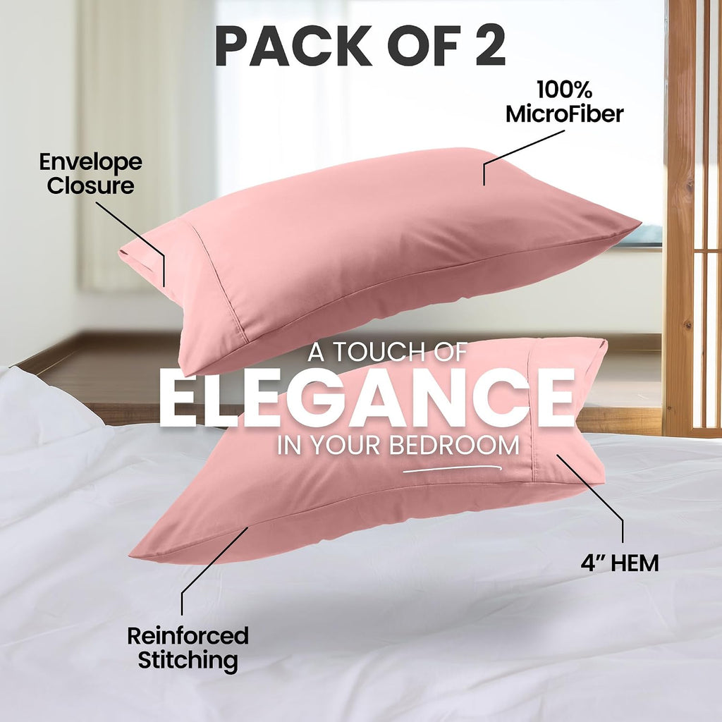 Utopiabedding Utopia Bedding Pillow Cases King Size 2-Pack – Soft Brushed Microfiber – Envelope Closure – Perfect for Hospitals, Hotels, Gu…