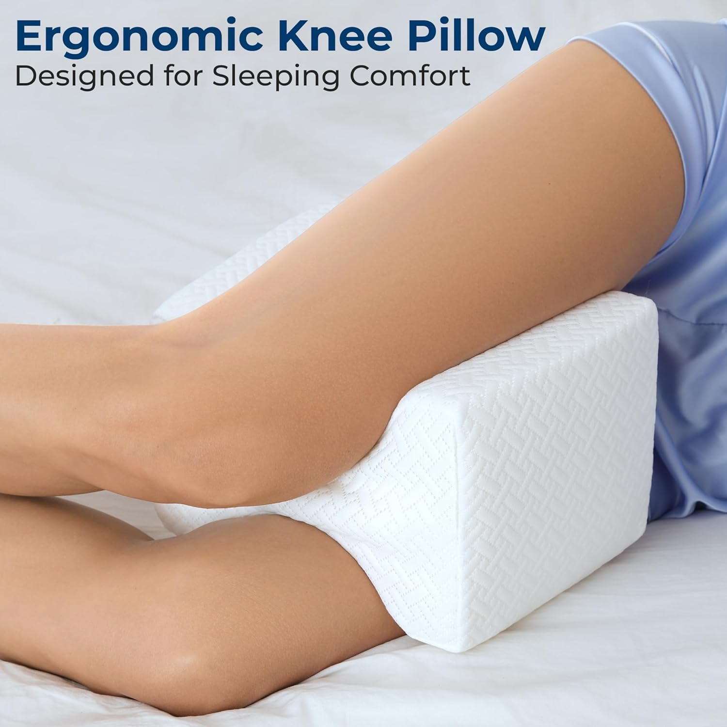 5Starsunited 5 STARS UNITED Knee Pillow for Side Sleepers - Hip, Memory Foam Leg Cushion for Side Sleeping - Between Legs Pillow for Sciat…