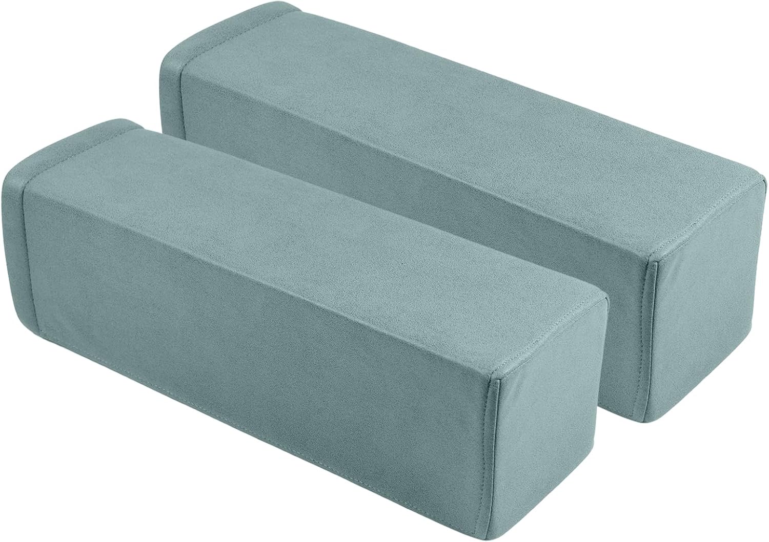 MMuteTouch 2 Pack Couch Arm Rest Pillow, 6''x6''x20'' Faux Leather Waterproof Cover, High Density Foam Armrest Cushion, Removable & Washabl…