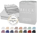 Bella Coterie 7 Piece Luxury Bamboo Viscose Split King Size Sheet Set | 2 Fitted Sheets for Adjustable Beds | 100% Organically Grown |…