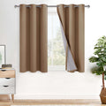 Xwzo Full Shading Blackout Curtains 45 Inches Length - Heat and Light Blocking Ring Top Window Drapes with Black Liner Backing for Bedroom…