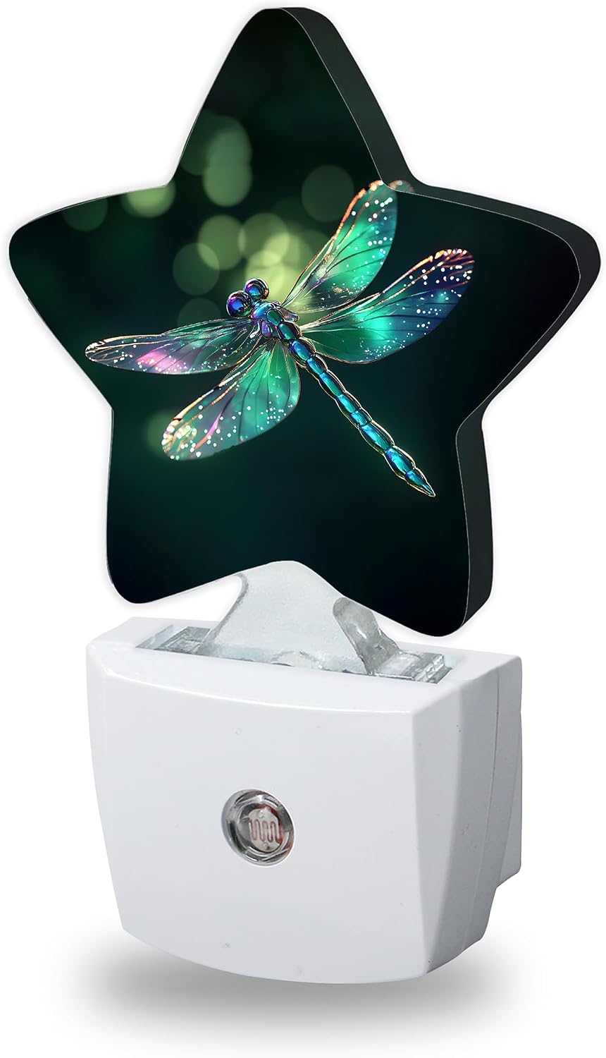 Glitter Dragonfly Night Lights Plug Into Wall, Green Dusk to Dawn Light Sensor Night Light for Kids, Energy Efficient Sleep Friendly Lamp…