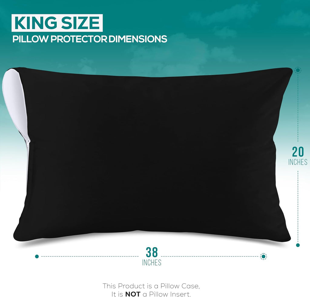 Utopiabedding Utopia Bedding 100% Waterproof Pillow Protectors with Zipper King Size (Set of 2), Bed Bug and Dust Mite Proof Zippered Pillo…