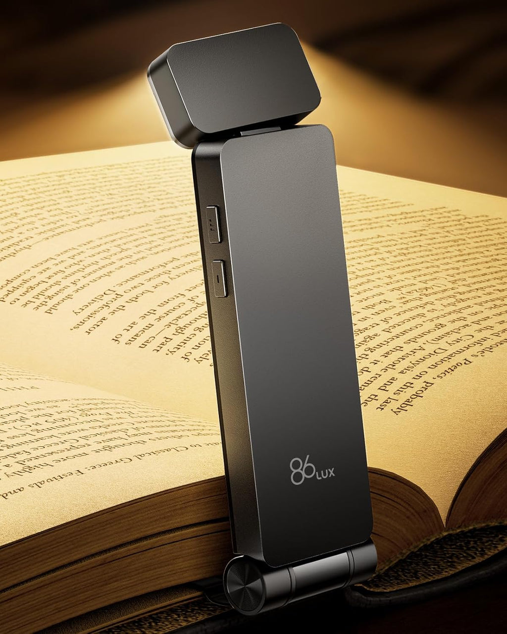 86Lux Book Light, Rechargeable Clip-On LED Reading Light for Bed & Night Use - 3 Color Temperatures with Stepless Dimming, Ultralight Bookm…