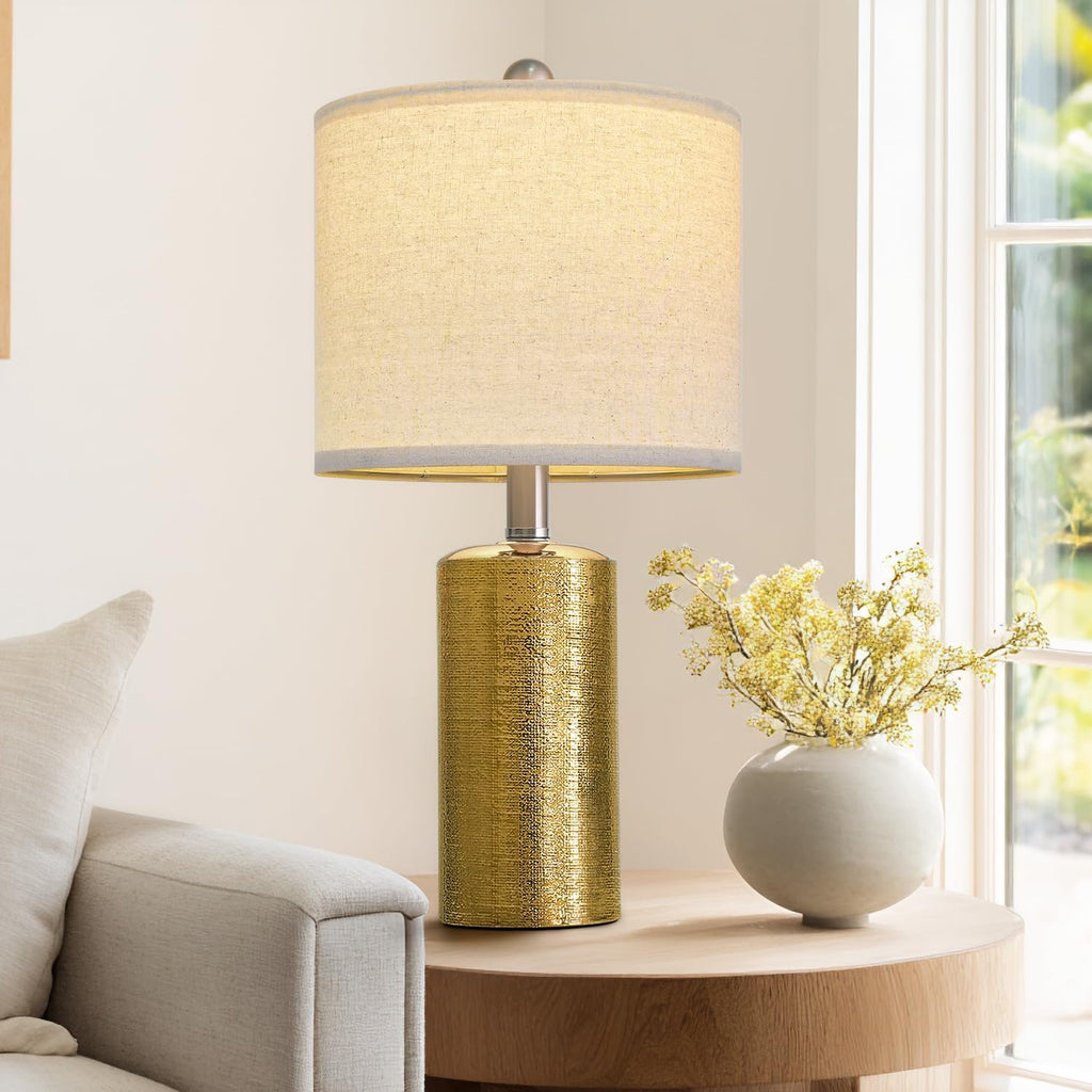 G-SAFAVA 20.5" Small Table Lamps for Living Room Lamp Single Ceramic Lamps for Bedroom Bedside Lamps Modern Boho Lamps for Night Stands…