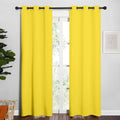 NICETOWN Window Curtain Panels, Thermal Insulated Solid Grommet Draperies/Drapes for Basement (Bright Yellow, 1 Pair, 34 by 84-inch)