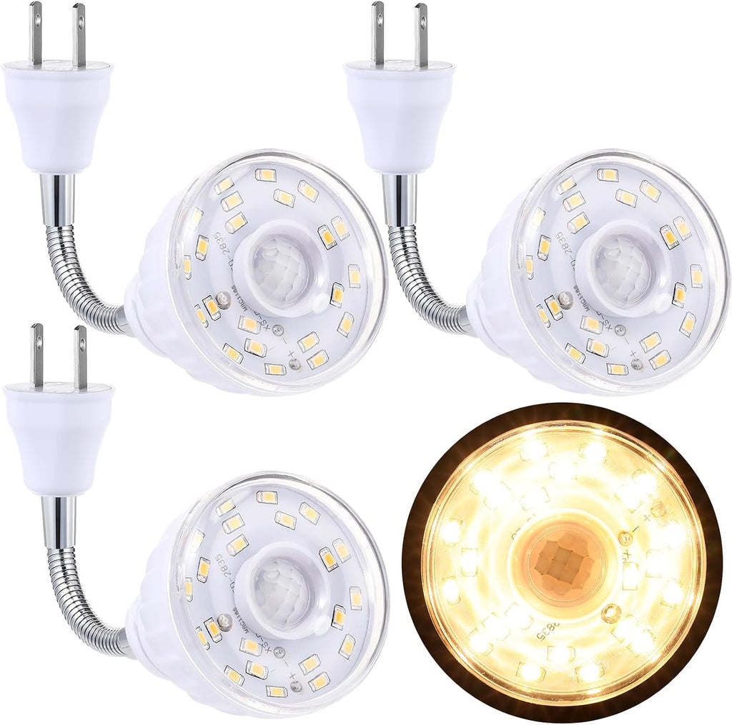 Yahenda 3 Pack Motion Activated LED Night Light Plug in Smart Dusk Dawn Sensor Light PIR Infrared Sensor Motion Detector Lamp Flexible…
